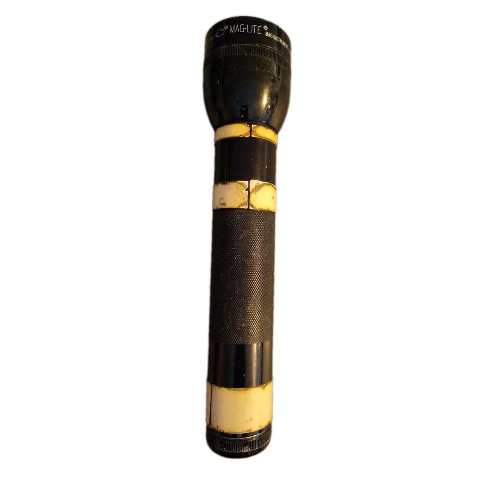 MagLite 10” Black 2 D Cell Flashlight Made USA Mag-Lite Pre-Owned Tested Works